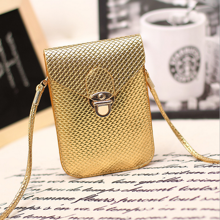Stylish Checker Pattern PU Leather Crossbody Handbag & Phone Clutch - Fashion Accessory SALE C2003
