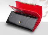 A4042 Classy Rhinestone Alligator Embossed Genuine Patent Leather Bi-fold Wallet SALE.