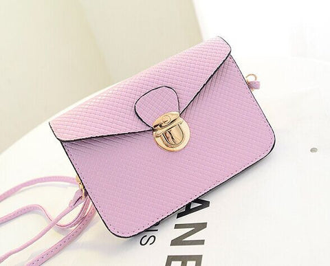 C2004 Long Wide Checker Faux Patent Leather Cross-body Mobile / Cell Phone Clutch Shopping Purse