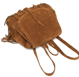 C8002 Large Faux Suede Fringe Tassels Backpack SALE.