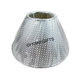 Classy Modern Chic Silver Chrome Edge  Desk Table Lamp Shade 9.75"W x 5.5"H