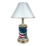 Full American Flag Airbrush Metal License Plate Collectible Table / Desk Lamp
