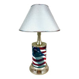 Full American Flag Airbrush Metal License Plate Collectible Table / Desk Lamp