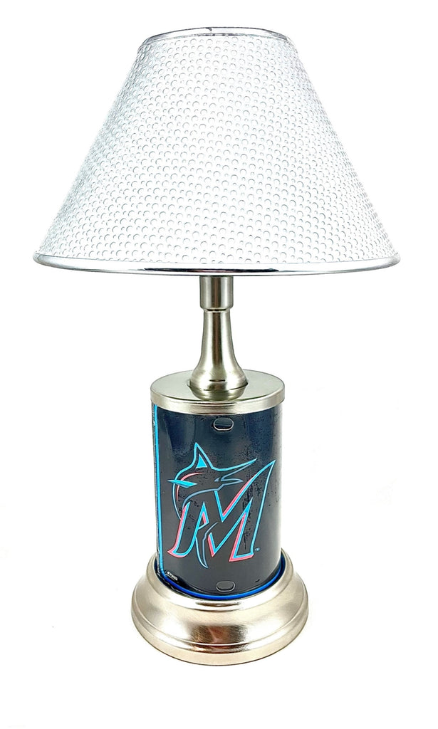 MLB Miami Marlins Official License Plate Collectible Table / Desk Lamp.
