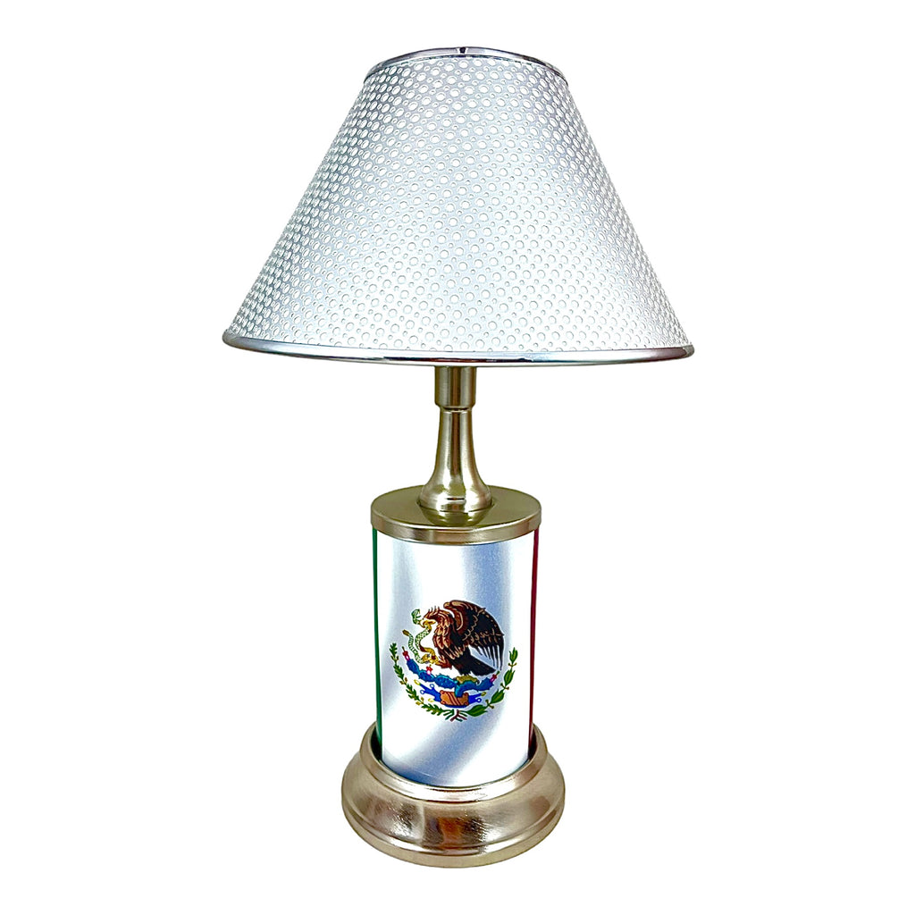 Mexican Flag Airbrush Metal License Plate Collectible Table / Desk Lamp