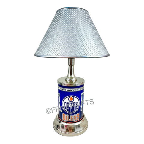 NHL Edmonton Oilers Official Metal Sign License Plate Exclusive Collectible Sport Table Desk Lamp Best Gift Ever