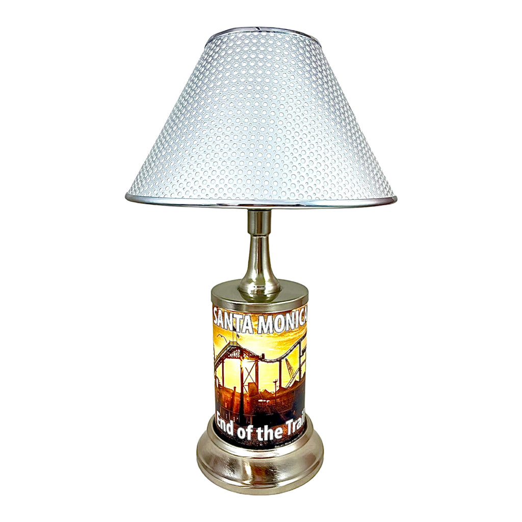 Route 66 Santa Monica Metal License Plate Collectible Table / Desk Lamp