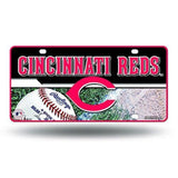MLB Cincinnati Reds Official License Plate Collectible Table / Desk Lamp.