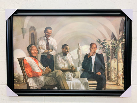 24"x36" Civil Rights Pioneers - Nelson Mandela, Barack Obama, Martin Luther King Jr., Malcolm X