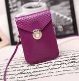 Stylish Checker Pattern PU Leather Crossbody Handbag & Phone Clutch - Fashion Accessory SALE C2003