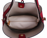 71108 Chic Faux Leather 2-In-1 Cross-body Shoulder Bucket Hobo Handbag Clearance.