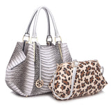 79082 Alligator Embossed 2-In-1 Faux Leather Cross-body Tote Purse Clearance.