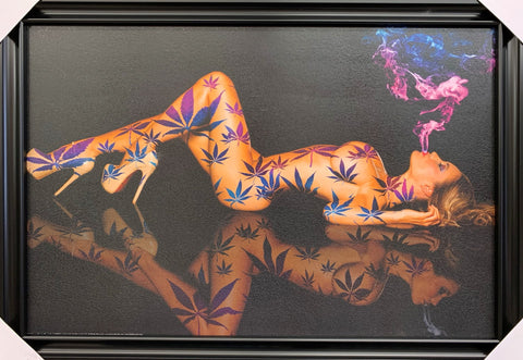 Purple Kush By Daveed Benito - 24"x36" Handmade Framed Print Wall Art Photo Poster