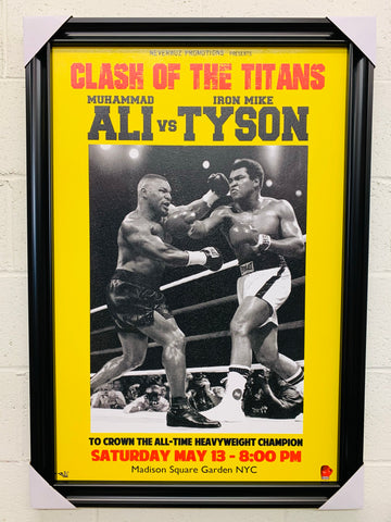 24"x36" Clash of the Titans - Muhammad Ali vs Mike Tyson