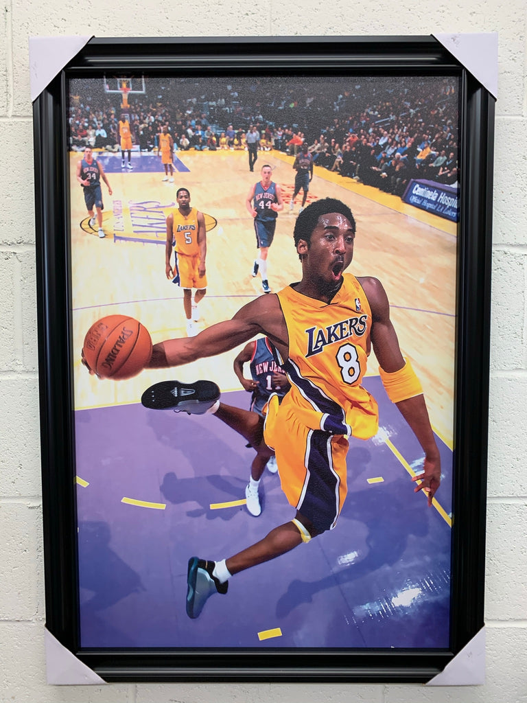Kobe Bryant - Dunk 24x36 Handmade Framed Poster