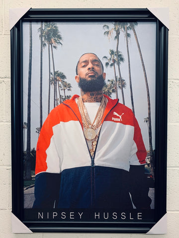 NIPSEY HUSSLE - Palms (Color) 24x36 Handmade Framed Print Wall Art Photo Poster Best Gift