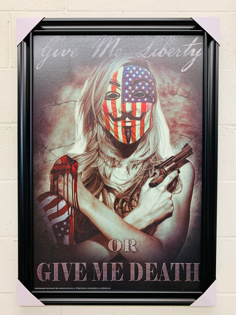24"x36" Give Me Liberty Or Give Me Death by Daveed Benito.
