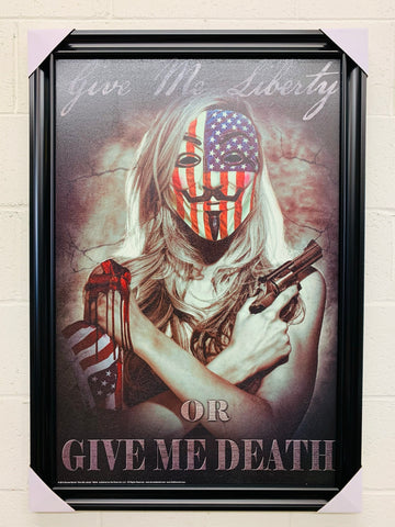 24"x36" Give Me Liberty Or Give Me Death by Daveed Benito