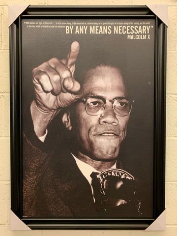 24"x36" Malcolm X - By Any Means Necessary