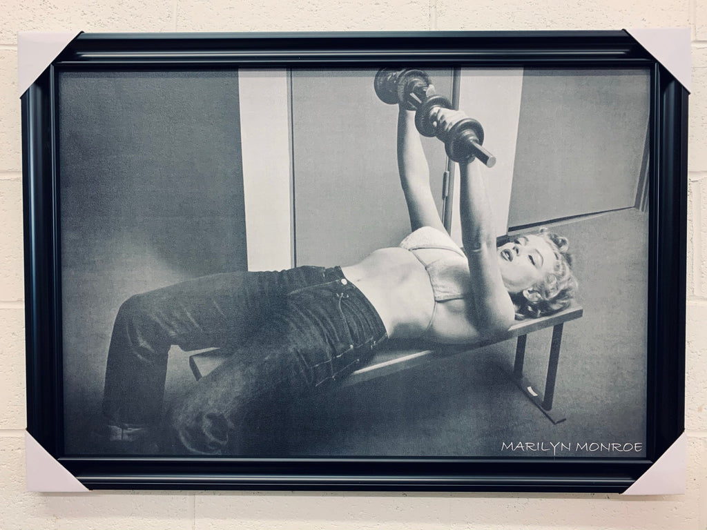 24"x36" Marilyn Monroe - Lifting Weights.