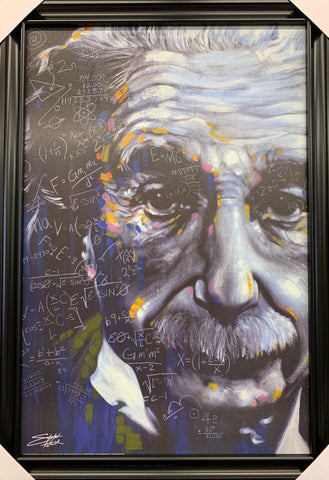 24"x36" Albert Einstein - It's All Relative By Stephen Fishwick