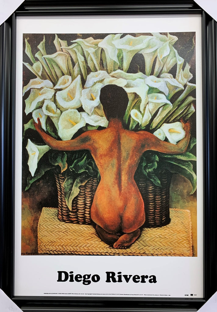 24"x36" Nude with Calla Lilies by Diego Rivera.