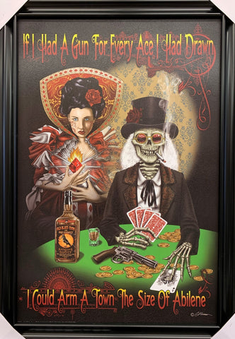 24"x36" Loser by Gary Kroman - Skeleton Playing Poker