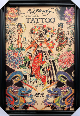 24"x36" Japanese Tattoo By Ed Hardy