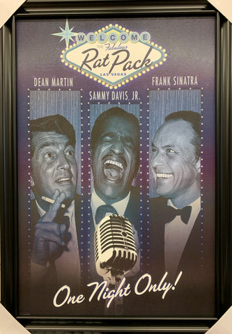 24"x36" Rat Pack - One Night Only in Las Vegas (Dean Martin, Sammy Davis Jr., Frank Sinatra)