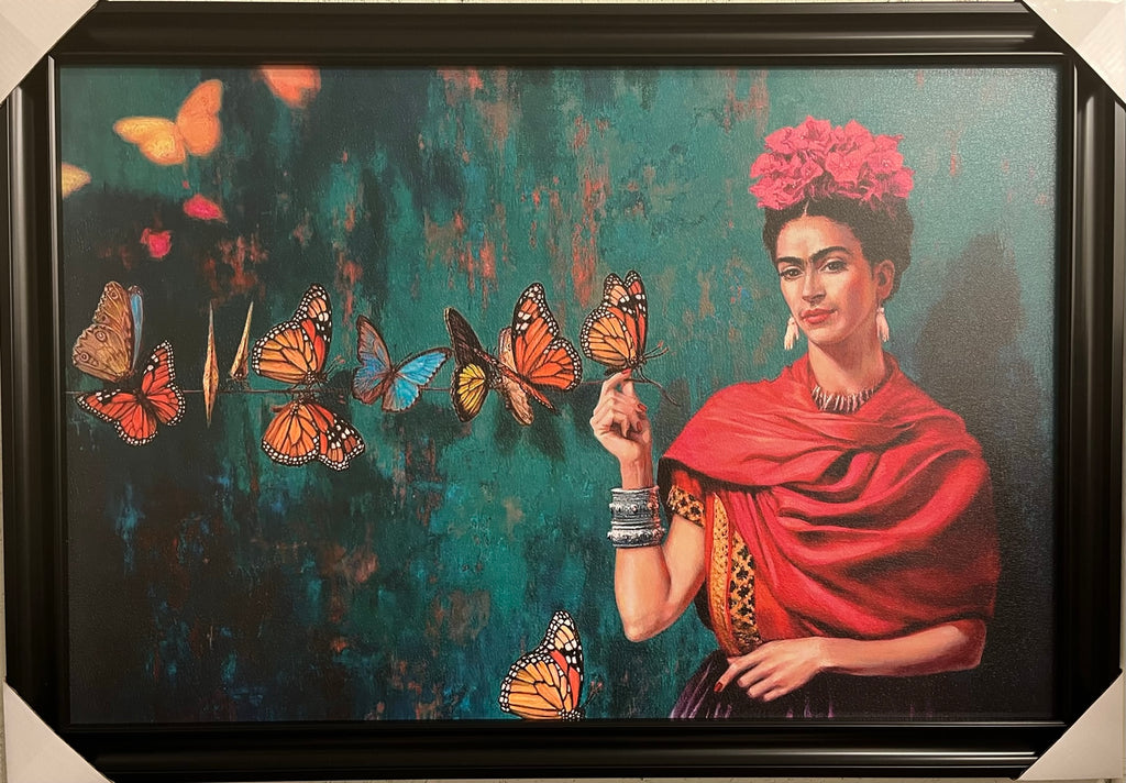 24"x36" Frida Kahlo with Butterflies