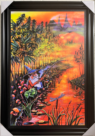 24"x36" Gnome Fishin' by Mike DuBois