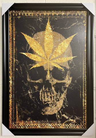 24"x36" Gold Leaf Skull