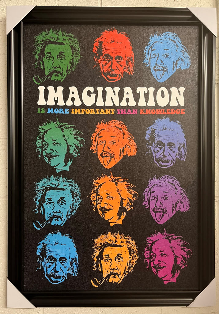 24"x36" Albert Einstein - Imagination Is More Important Than Knowledge
