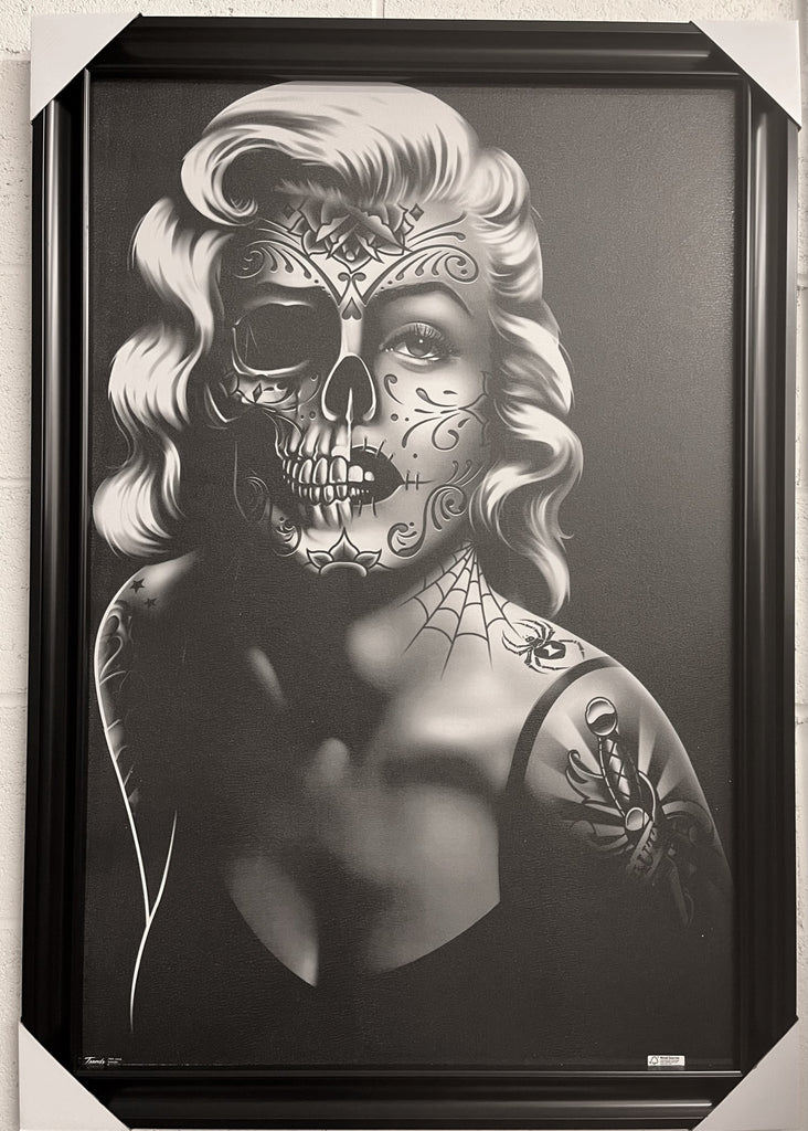 24"x36" Marilyn Monroe - Half Skull Face