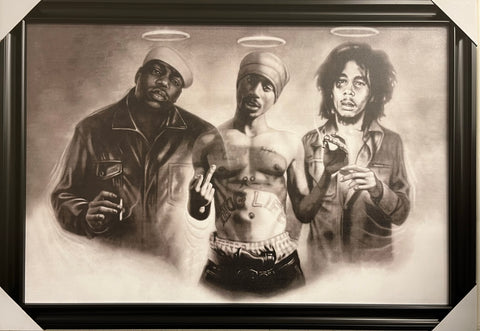 24"x36" Biggie, Tupac, Bob Marley