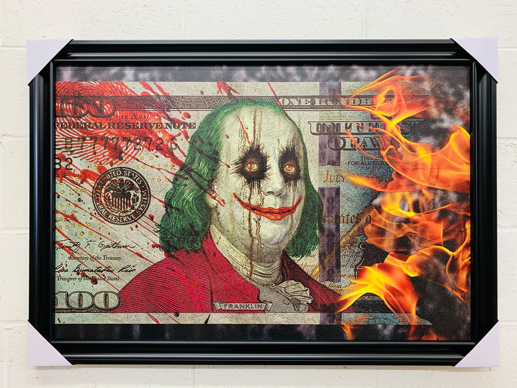 24"x36" Joker 100 Dollar Bill By James Holko