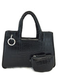 A1048 Alligator Embossed Genuine Leather Cross-body Shopping Tote SALE.