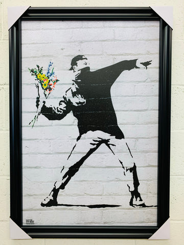24"x36" Rage, Flower Thrower By Banksy