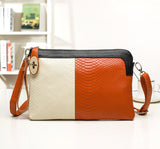 A4010 Chic Two Tones Python Embossed Genuine Leather Cross-body Clutch Purse SALE.