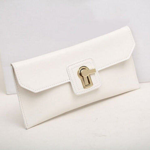 A4013 Small Genuine Leather Turn Lock Cross-body Party Dinner Clutch CLEARANCE