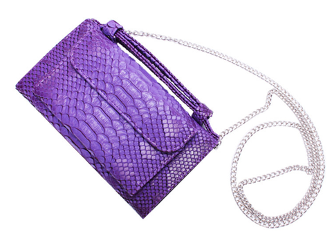 A4037 Chic Python Embossed Genuine Leather Cross-body Bi-fold Handbag Wallet SALE