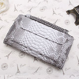 A4037 Chic Python Embossed Genuine Leather Cross-body Bi-fold Handbag Wallet SALE.