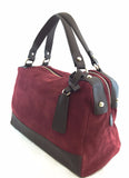 A5036 Two Tones Contrasting Genuine Suede Shopping Cross-body Satchel SALE.