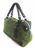 A5036 Two Tones Contrasting Genuine Suede Shopping Cross-body Satchel SALE.