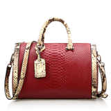 A5045 Chic Python Embossed Genuine Leather Cross-body Shopping Satchel Clearance.
