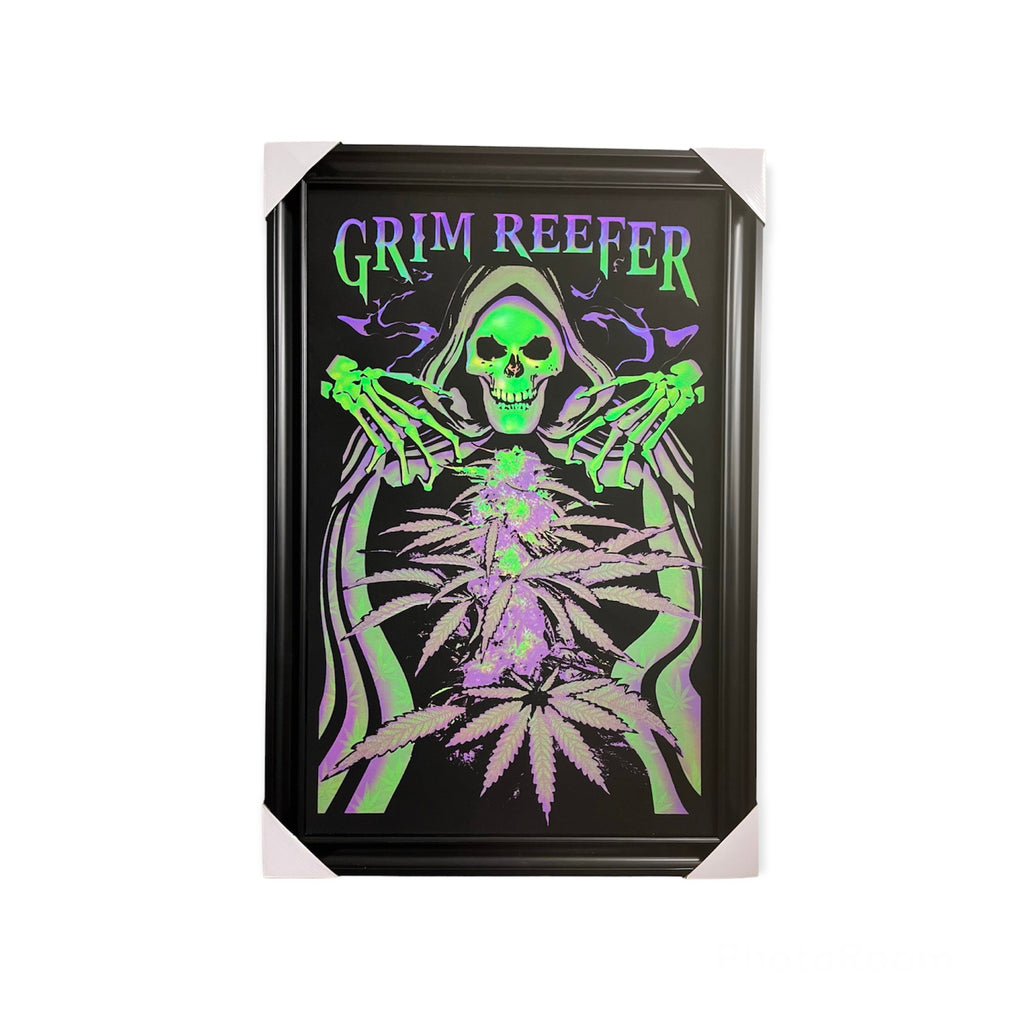Grim Reefer - 22"x34" Black Light Framed Poster