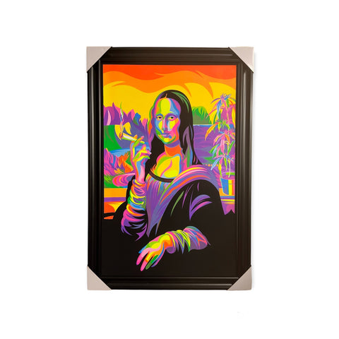 Psychedelic Mona Lisa - 22"x34" Black Light Framed Poster