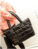 C1001 Large Soft Fashion Puffy Quilted Nylon Padded Shopping Tote Shoulder Handbag SALE.