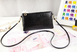 C2007 Classy Alligator Embossed Patent Faux Leather Cross-body Shopping Cell Phone Cosmetics Handbag SALE.