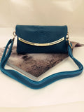 A4026 Classy Python Embossed Genuine Leather Cross-body Clutch Purse Clearance.